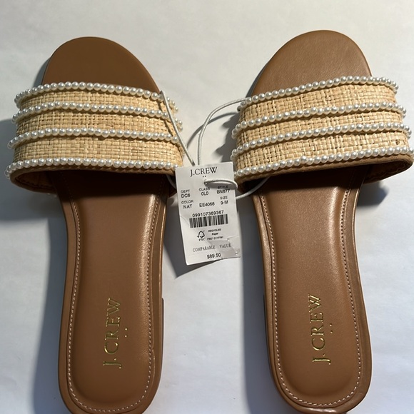 NWT | J Crew Pearl slide sandals | Size 9 - Picture 5 of 5